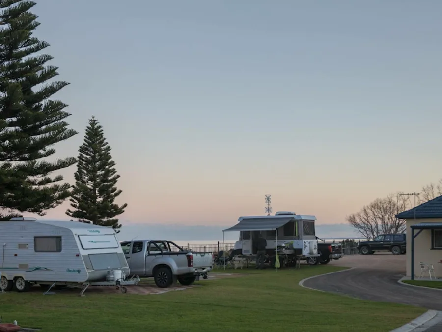 Caravans and cabins at a Port Vincent caravan park