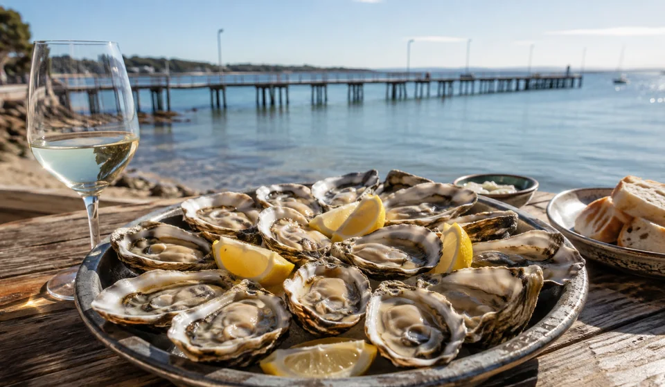 Fresh oysters with lemon ready for a local farm-gate purchase