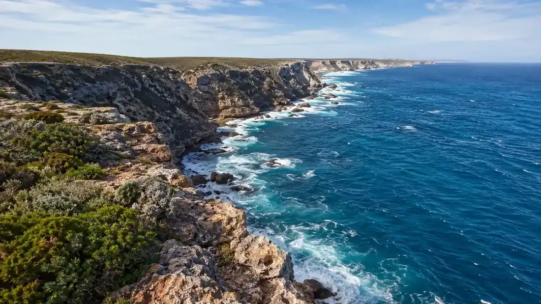 Rugged sea cliffs in Dhilba Guuranda–Innes National Park