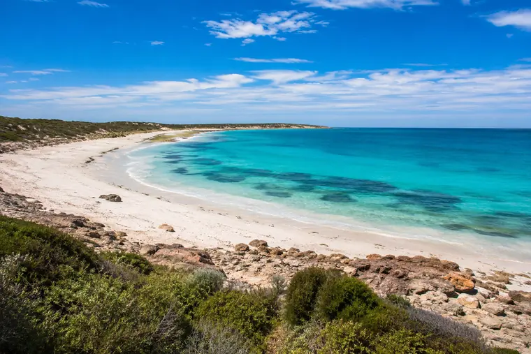 White sand beach and turquoise water on Yorke Peninsula